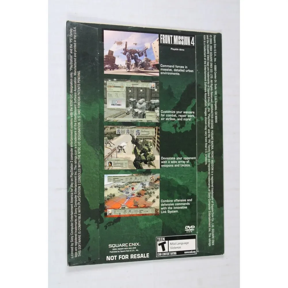 Square Enix Sampler Volume 2 Demo Disc Front Mission 4 PS2 Authentic, NEW/Sealed
